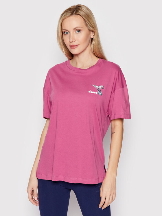 Diadora Diadora T-Shirt Floss 102.178185 Różowy Regular Fit