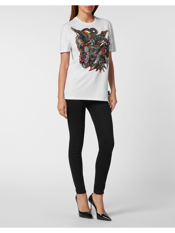 PHILIPP PLEIN PHILIPP PLEIN T-Shirt 19401 Bílá Regular Fit