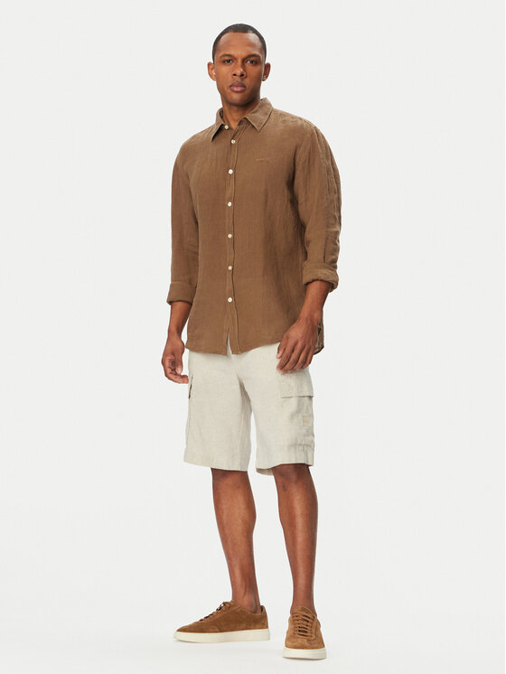BOSS BOSS Šortky z materiálu Sisla 50559366 Světle šedá Relaxed Fit