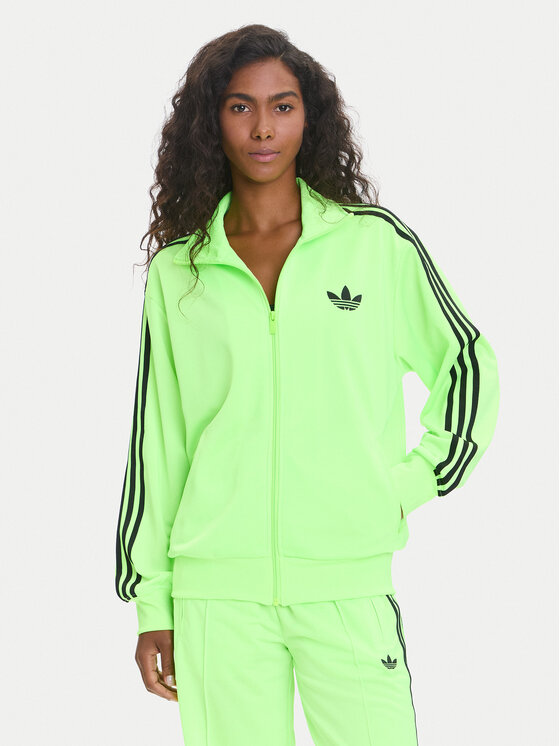 adidas Bluza adicolor Classic Firebird JX7859 Zielony Loose Fit