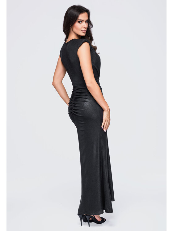 Ombre Ombre Sukienka wieczorowa LA-OM-DLR412 Czarny Slim Fit
