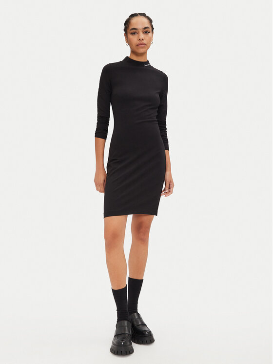 Calvin Klein Jeans Calvin Klein Jeans Ежедневна рокля J20J225395 Черен Slim Fit