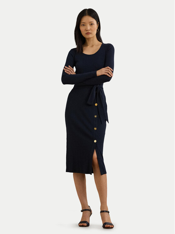 LAUREN RALPH LAUREN LAUREN RALPH LAUREN Kötött ruha 250889290005 Sötétkék Slim Fit