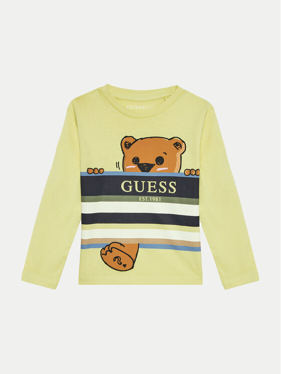 Guess Guess Μπλουζάκι N4BI24 I3Z13 Κίτρινο Regular Fit