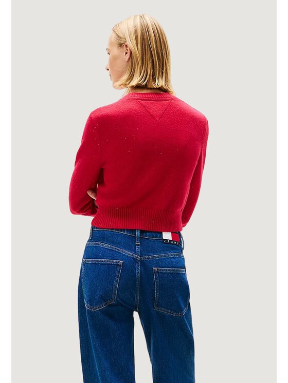 Tommy Jeans Tommy Jeans Πουλόβερ TJW SPARKLE FLAG SWE Κόκκινο Casual Fit