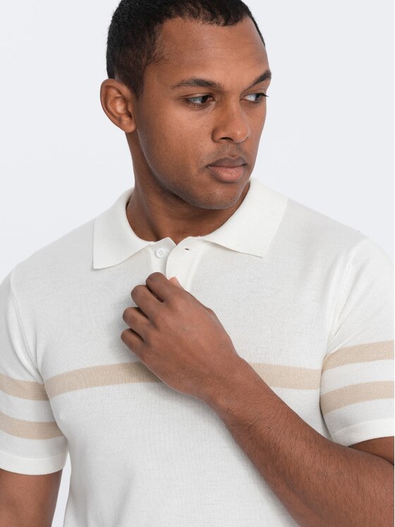 Ombre Ombre Polokošile OM-POSS-0118 Écru Regular Fit