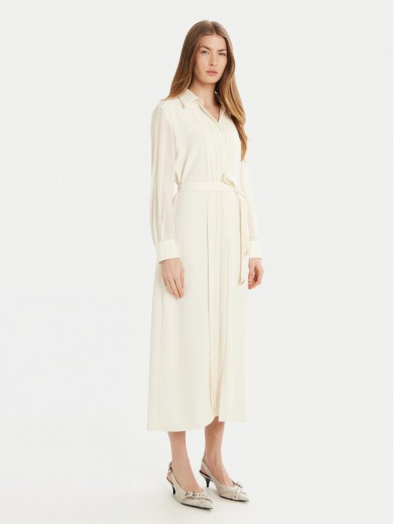 Marella Marella Rochie tip cămașă Iorgo 2513221073 Écru Regular Fit