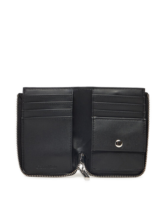 Calvin Klein Calvin Klein Portfel Embossed Logo Zip Cardholder K60K613157 Czarny