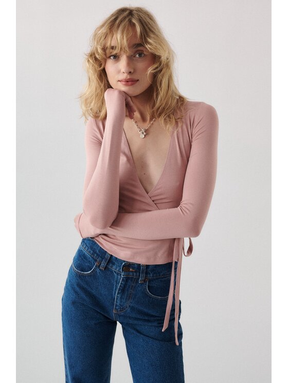 NAGO NAGO Longsleeve N2025 Brązowy Close Fit
