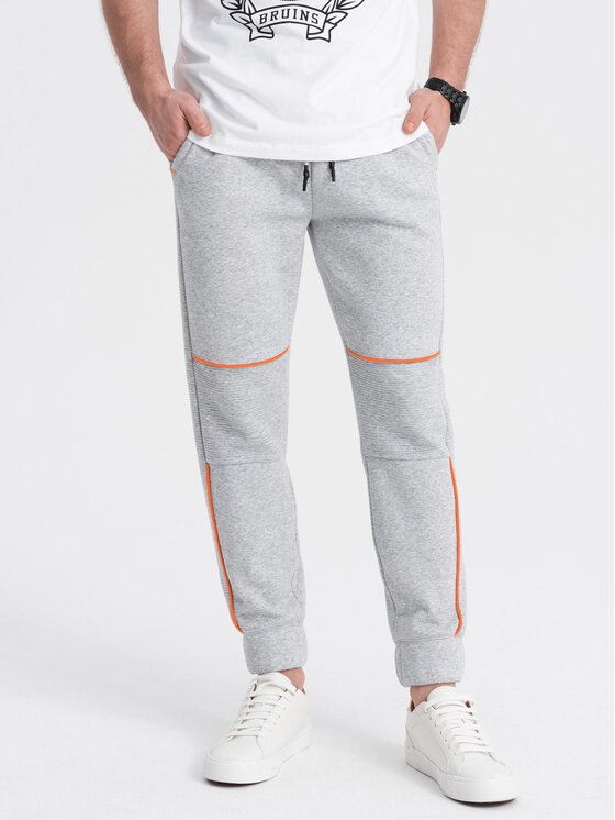 Ombre Ombre Spodnie dresowe OM-PASK-0145 Szary Regular Fit