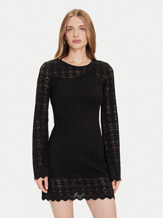 Guess Guess Kötött ruha W5BK35 K1180 Fekete Slim Fit