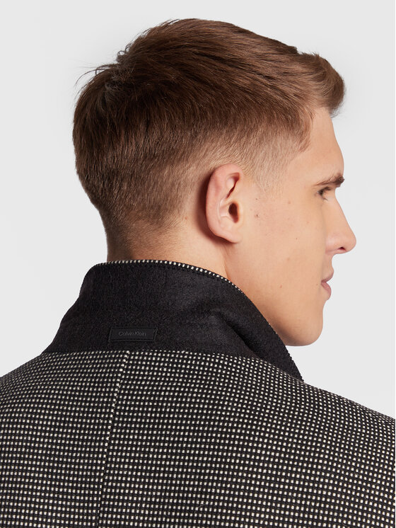 Calvin Klein Calvin Klein Płaszcz wełniany Statement K10K109952 Czarny Regular Fit