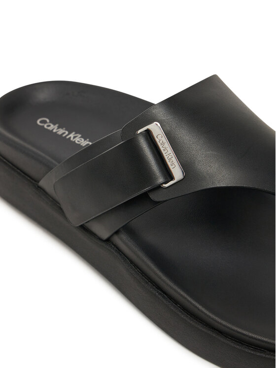 Calvin Klein Calvin Klein Sandały Flat Adj Tp Eyelet HW0HW02349 Czarny