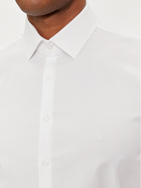 Calvin Klein Calvin Klein Риза Tonal Structure K10K112592 Бял Slim Fit