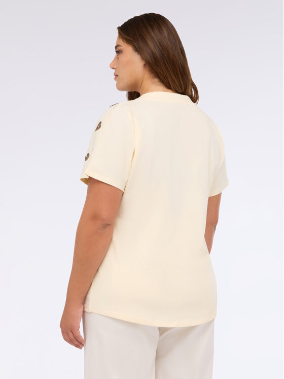 Fiorella Rubino Fiorella Rubino T-shirt G02AL008836N002 Crema Boxy Fit