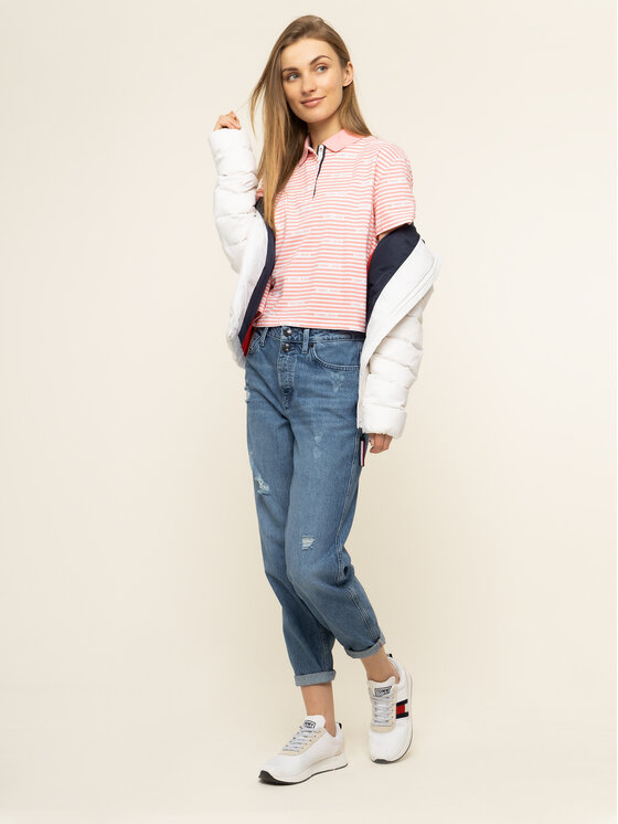 Tommy Jeans Tommy Jeans Polo Stripe DW0DW07643 Rosa Oversize