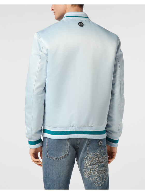 PHILIPP PLEIN PHILIPP PLEIN Kurtka bomber 24315 Niebieski jasny Regular Fit