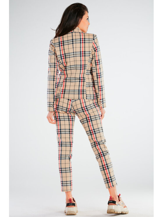Awama Awama Marynarka A439 Beżowy Basic Fit