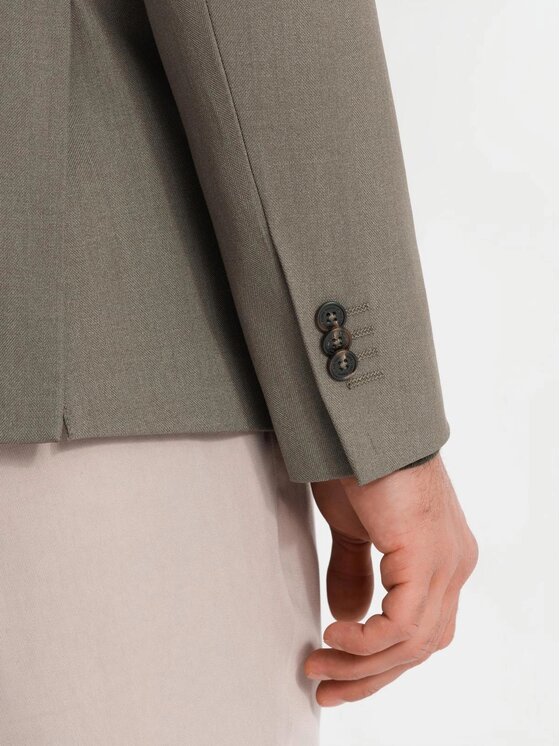 Ombre Ombre Marynarka OM-BLZB-0135 Zielony Slim Fit