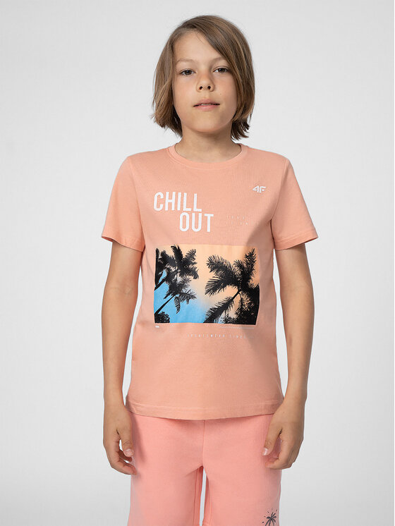 4F 4F T-shirt 4FJSS23TTSHM288 Ružičasta Regular Fit