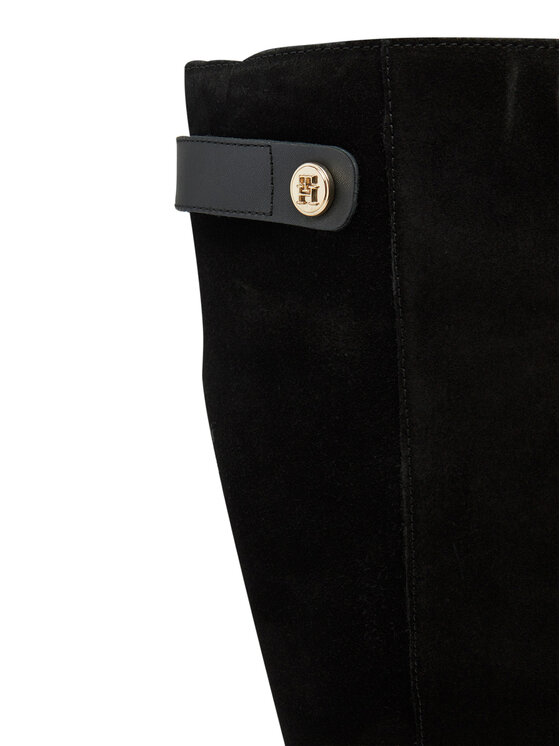 Tommy Hilfiger Tommy Hilfiger Zābaki Th Stud Leather Mix Long Boot FW0FW08341 Melns