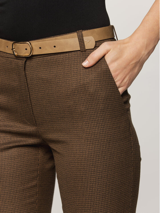 Willsoor Willsoor Spodnie materiałowe 67902 Brązowy Cigarette Fit