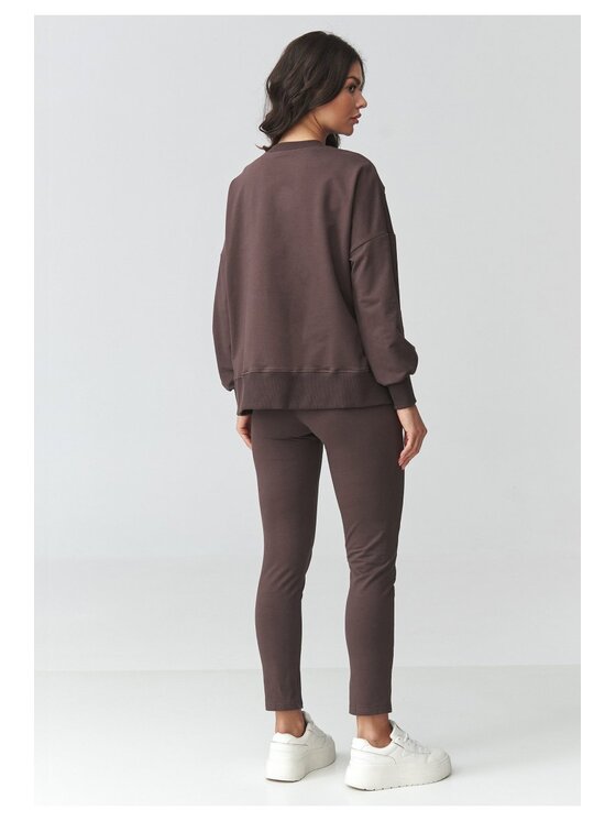 Makadamia Makadamia Dres M917 Brązowy Loose Fit