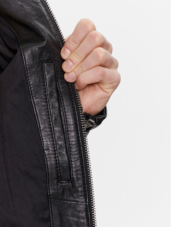 Pepe Jeans Pepe Jeans Lederjacke Vonn PM402878 Schwarz Regular Fit