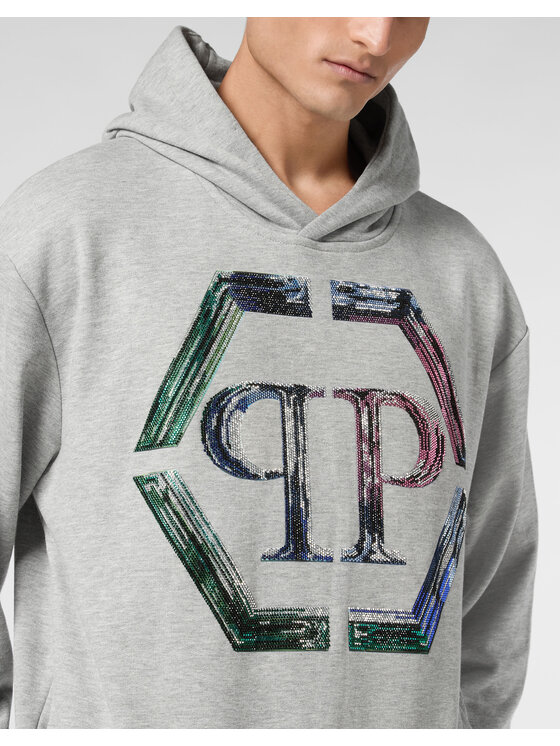 PHILIPP PLEIN PHILIPP PLEIN Mikina 9589 Sivá Regular Fit