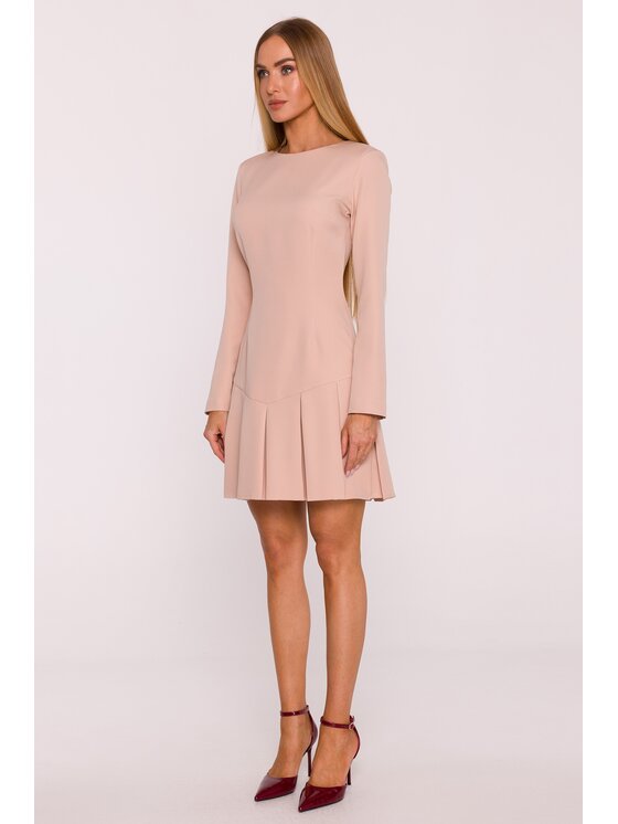Made of Emotion Made of Emotion Sukienka wieczorowa M872 Beżowy Modern Slim Fit