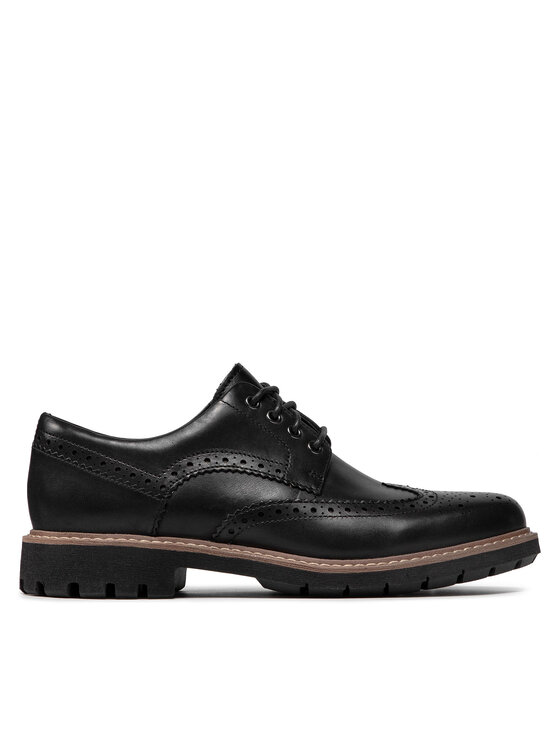 Pantofi Clarks Batcombe Wing 261271927 Black Leather