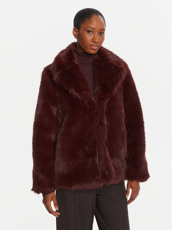 ICONA ICONA Krzno Cappotti RI5LE012 Bordo rdeča Regular Fit