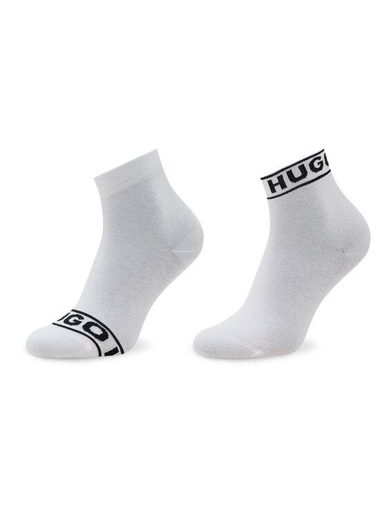 Set de 2 perechi de șosete lungi de damă Hugo Logo 50469291 Alb