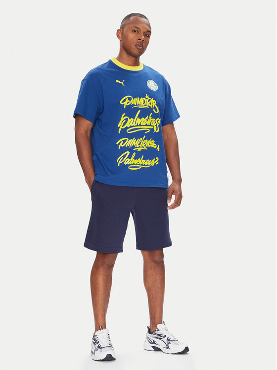 Puma Puma T-Shirt CWC Hoops x Palmeiras 631704 Niebieski Regular Fit
