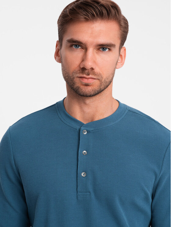 Ombre Ombre Longsleeve OM-LSCL-0120 Niebieski Regular Fit
