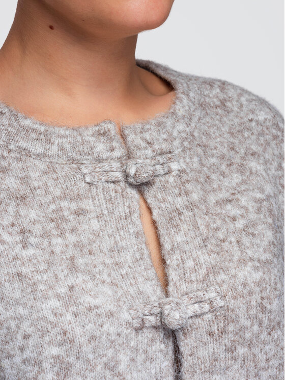 Ombre Ombre Sweter OW-SW-E0061 Beżowy Relaxed Fit