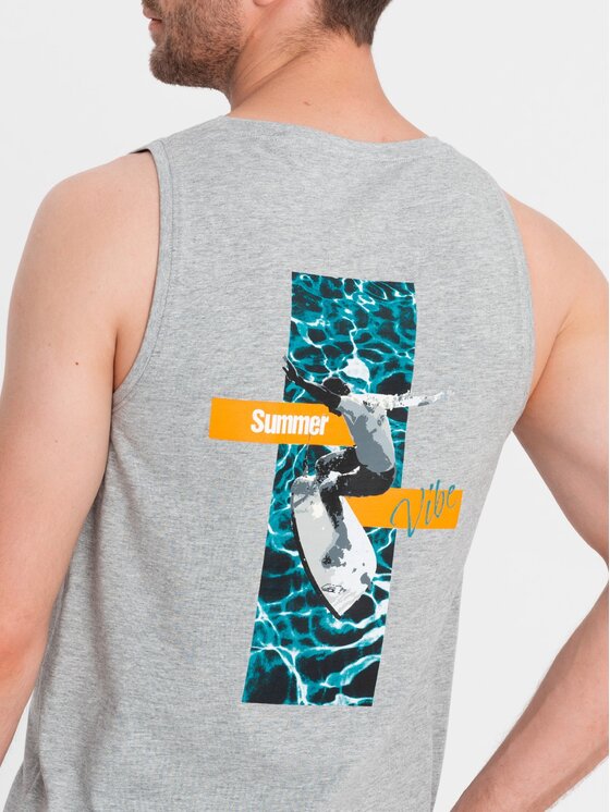 Ombre Ombre Tank top OM-TSTT-0191 Šedá Regular Fit