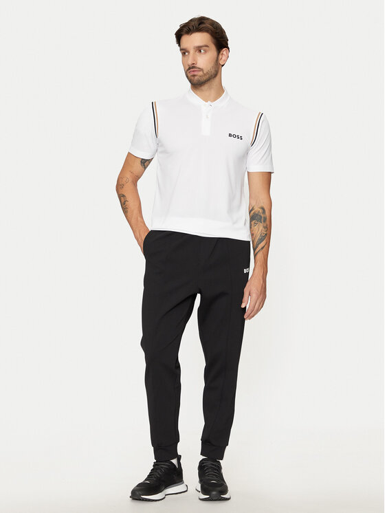 BOSS Boss Majica Pariq 50534347 Bela Slim Fit