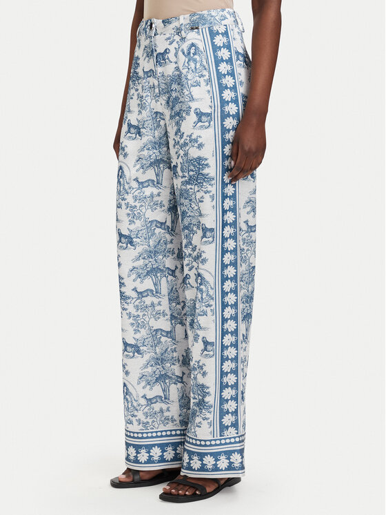 Fracomina Pantaloni palazzo FS26SV3015W459K5 Albastru deschis Flare Fit
