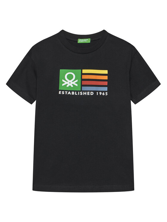 United Colors Of Benetton T-Shirt 3I1XC10N3 Czarny Regular Fit