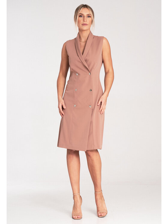 FIGL FIGL Sukienka codzienna M1067 Beżowy Regular Fit