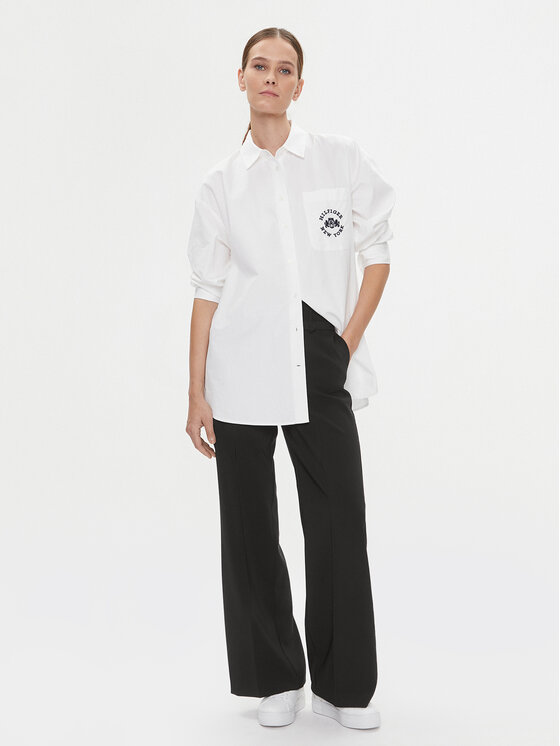 Tommy Hilfiger Tommy Hilfiger Сорочка Varsity WW0WW39682 Білий Oversize