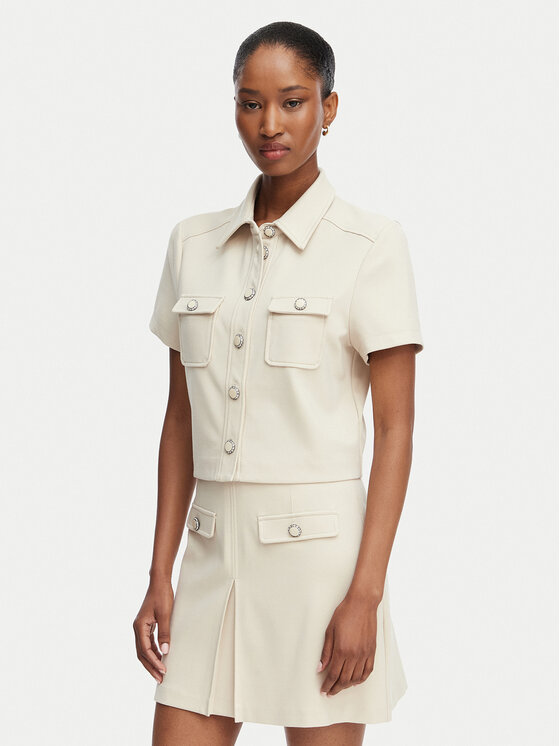Guess Cămașă W6RH83 KCMU2 Bej Regular Fit