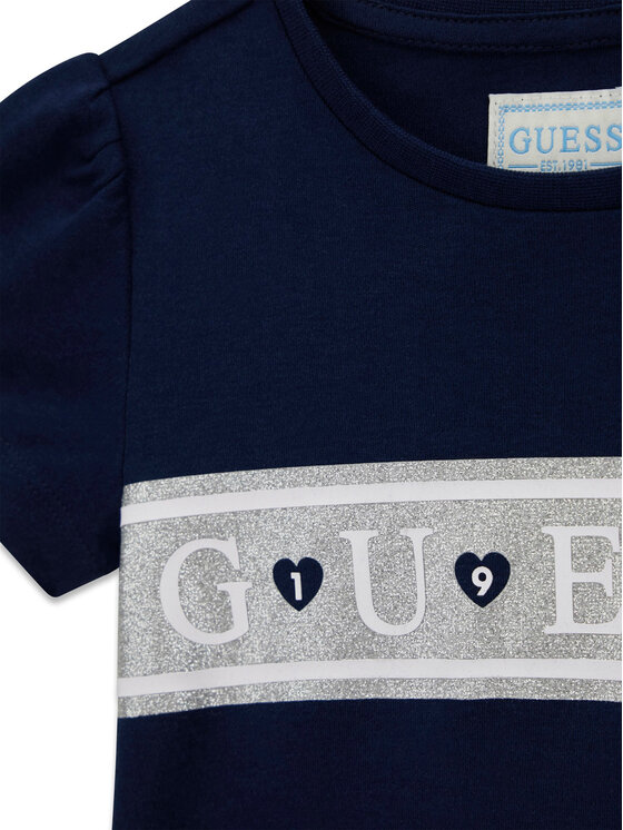 Guess Guess Sukienka codzienna K6RK13 KA6W4 Granatowy Regular Fit