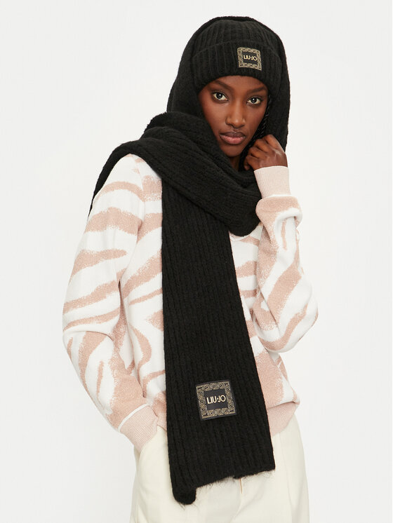 Liu Jo Liu Jo Komplekti kuuluvad sall ja müts Set Sciarpa Beanie 2F4036 M0300 Must
