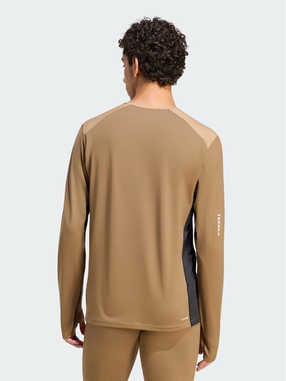 adidas adidas Koszulka techniczna 170178 Brązowy Slim Fit