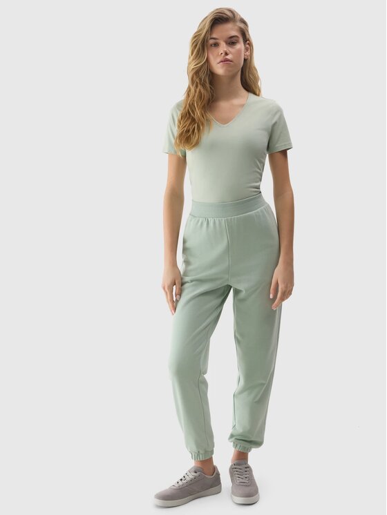 4F 4F Tričko 4FWSS24TTSHF1359-42S-XS Zelená Slim Fit