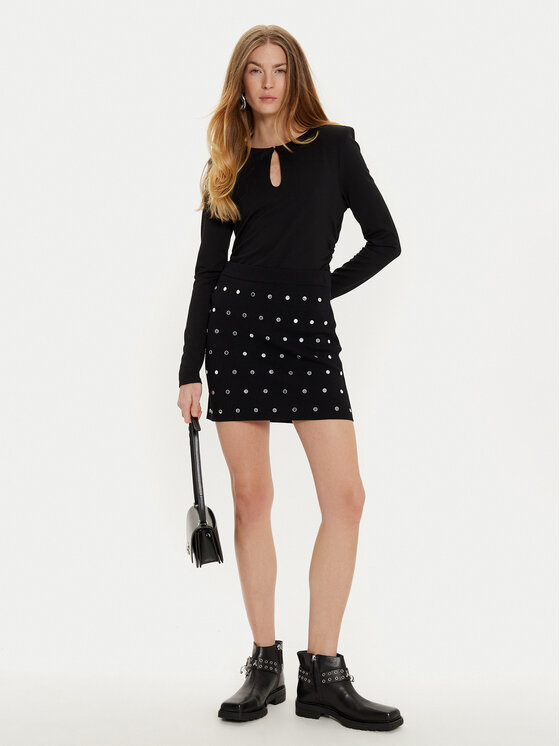 Sisley Sisley Пола тип молив 1MNPM000D Черен Slim Fit