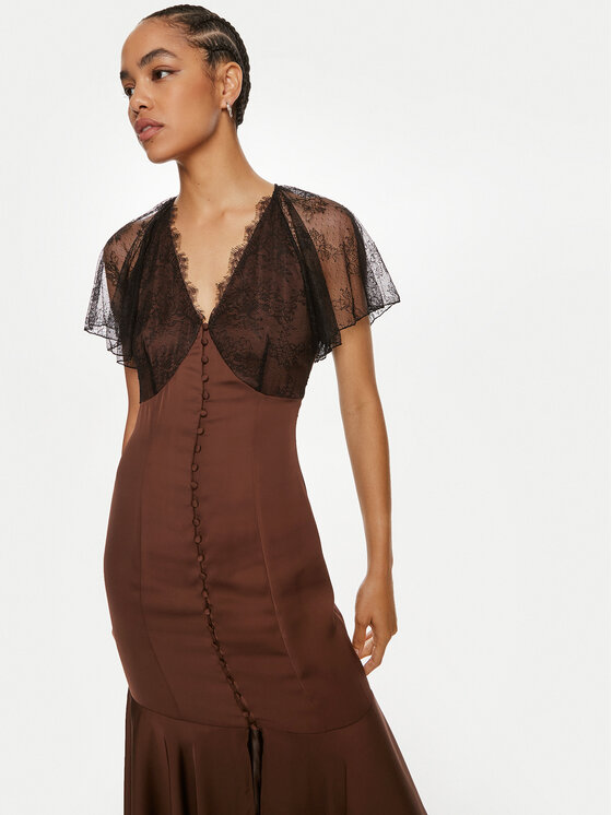 ROTATE ROTATE Õhtune kleit Nolara 1127042910 Pruun Slim Fit