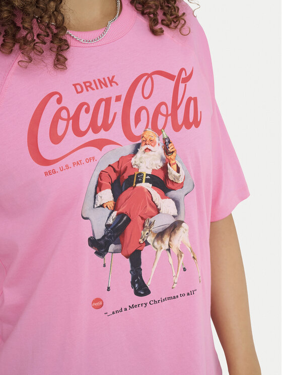 ONLY ONLY T-Shirt Coca Cola 15355794 Różowy Regular Fit